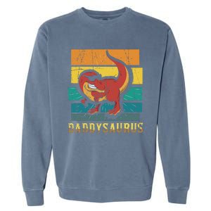 Daddysaurus Cool Dad Dinosaur With Sunglasses Garment-Dyed Sweatshirt