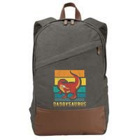 Daddysaurus Cool Dad Dinosaur With Sunglasses Cotton Canvas Backpack