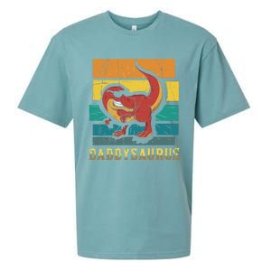 Daddysaurus Cool Dad Dinosaur With Sunglasses Sueded Cloud Jersey T-Shirt