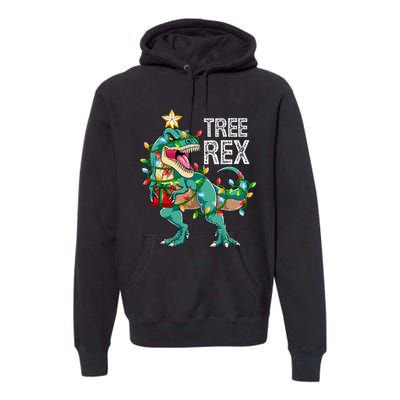 Dinosaur Christmas Decorations Festive T Rex Holiday Gifts Premium Hoodie