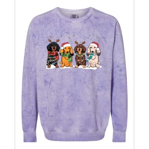 Dachshund Christmas Colorblast Crewneck Sweatshirt