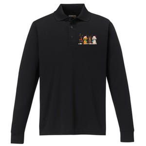 Dachshund Christmas Performance Long Sleeve Polo