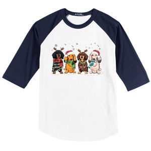 Dachshund Christmas Baseball Sleeve Shirt