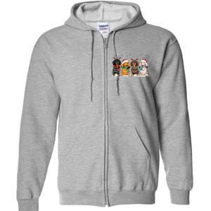 Dachshund Christmas Full Zip Hoodie