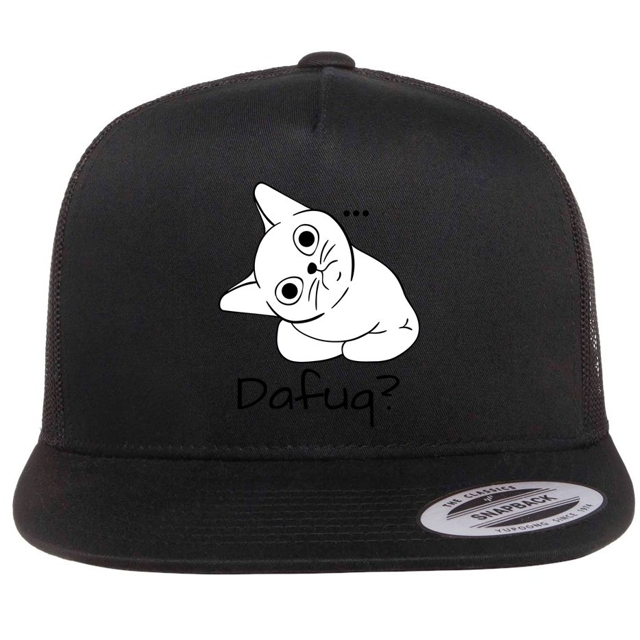 Dafuq Cat Flat Bill Trucker Hat