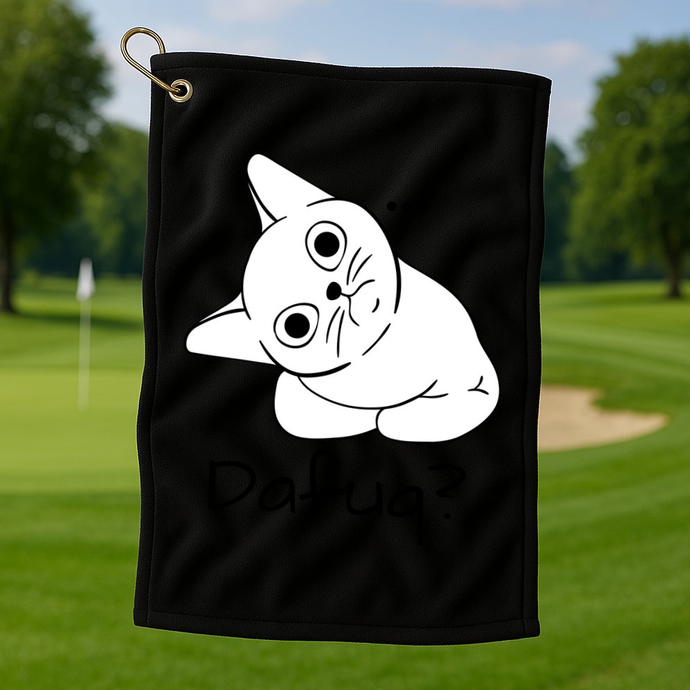 Dafuq Cat Golf Towel