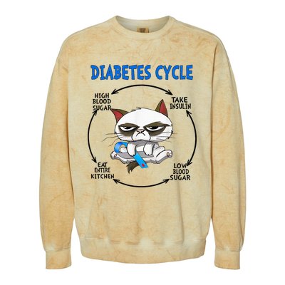 Diabetes Cycle Diabetes Awareness Cat Lover Colorblast Crewneck Sweatshirt