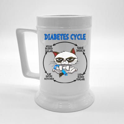 Diabetes Cycle Diabetes Awareness Cat Lover Beer Stein