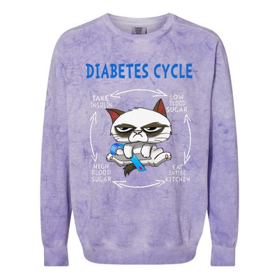 Diabetes Cycle Diabetes Awareness Funny Cat Outfits Colorblast Crewneck Sweatshirt