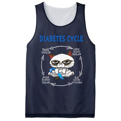 Diabetes Cycle Diabetes Awareness Funny Cat Outfits Mesh Reversible Basketball Jersey Tank