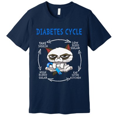 Diabetes Cycle Diabetes Awareness Funny Cat Outfits Premium T-Shirt