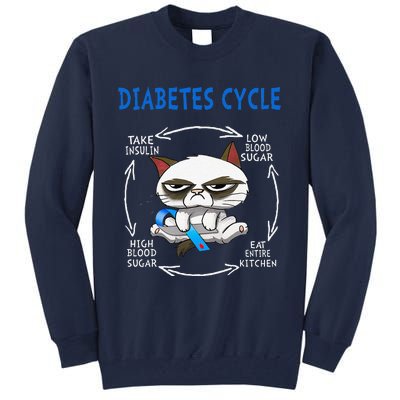 Diabetes Cycle Diabetes Awareness Funny Cat Outfits Tall Sweatshirt