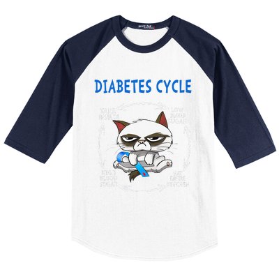 Diabetes Cycle Diabetes Awareness Funny Cat Outfits Baseball Sleeve Shirt