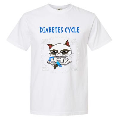 Diabetes Cycle Diabetes Awareness Funny Cat Outfits Garment-Dyed Heavyweight T-Shirt