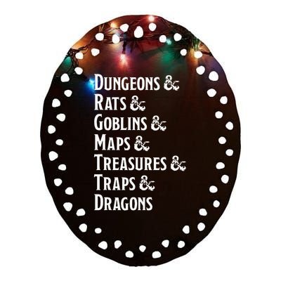 Dungeon Checklist Ceramic Oval Ornament