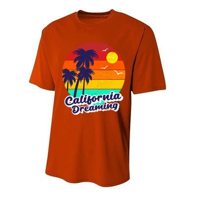 Distressed California Dreaming Summer Beach Gift Performance Sprint T-Shirt