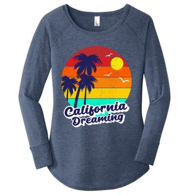 Distressed California Dreaming Summer Beach Gift Women's Perfect Tri Tunic Long Sleeve Shirt