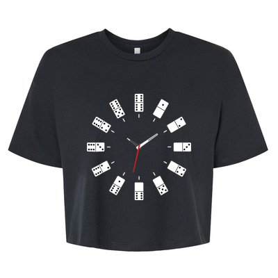 Domino Clock - Domino Player Dominoes Lover Tile Game Bella+Canvas Jersey Crop Tee