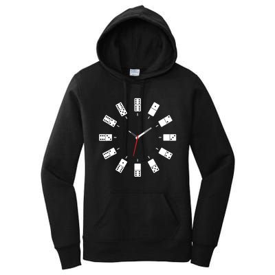 Domino Clock - Domino Player Dominoes Lover Tile Game Women's Pullover Hoodie