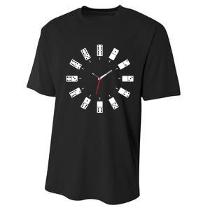 Domino Clock - Domino Player Dominoes Lover Tile Game Performance Sprint T-Shirt