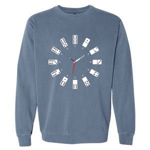 Domino Clock - Domino Player Dominoes Lover Tile Game Garment-Dyed Sweatshirt