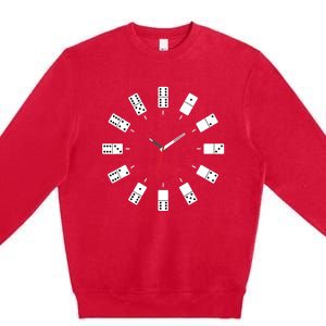 Domino Clock - Domino Player Dominoes Lover Tile Game Premium Crewneck Sweatshirt