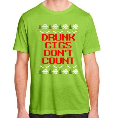 Drunk Cigs DonT Count Ugly Christmas Outfit Funny Adult ChromaSoft Performance T-Shirt