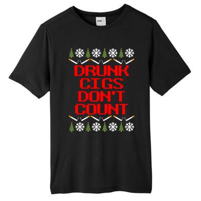 Drunk Cigs DonT Count Ugly Christmas Outfit Funny Tall Fusion ChromaSoft Performance T-Shirt