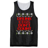 Drunk Cigs DonT Count Ugly Christmas Outfit Funny Mesh Reversible Basketball Jersey Tank