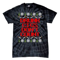 Drunk Cigs DonT Count Ugly Christmas Outfit Funny Tie-Dye T-Shirt