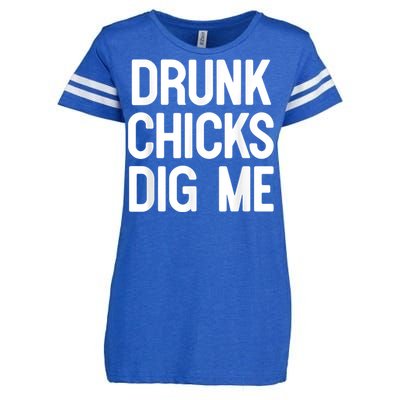 Drunk Chicks Dig Me Humor Tee Enza Ladies Jersey Football T-Shirt