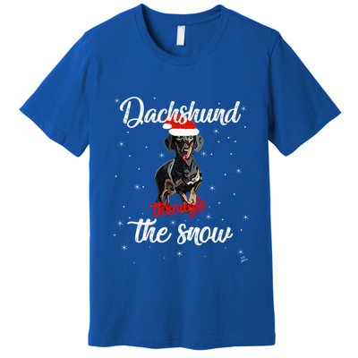 Dachshund Christmas Dachshund Through The Snow Christmas Gift Premium T-Shirt