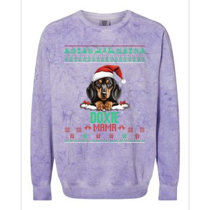 Dachshund Christmas Doxie Santa Ugly Sweater Dog Lover Gift Colorblast Crewneck Sweatshirt