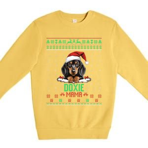 Dachshund Christmas Doxie Santa Ugly Sweater Dog Lover Gift Premium Crewneck Sweatshirt