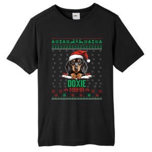 Dachshund Christmas Doxie Santa Ugly Sweater Dog Lover Gift Tall Fusion ChromaSoft Performance T-Shirt