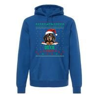 Dachshund Christmas Doxie Santa Ugly Sweater Dog Lover Gift Premium Hoodie