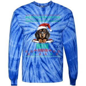 Dachshund Christmas Doxie Santa Ugly Sweater Dog Lover Gift Tie-Dye Long Sleeve Shirt