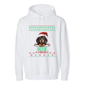 Dachshund Christmas Doxie Santa Ugly Sweater Dog Lover Gift Garment-Dyed Fleece Hoodie