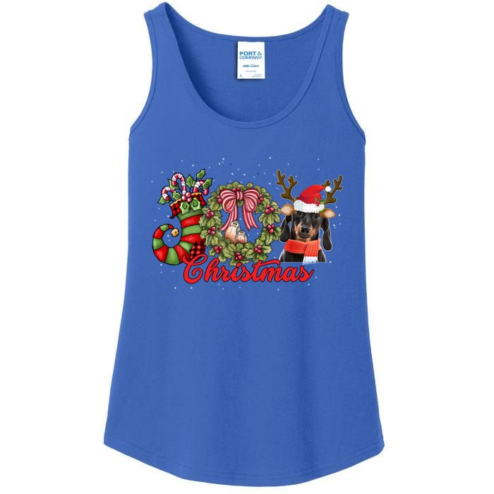 Dachshund Christmas Dog Doxie Puppy Pet Lover Xmas Pajama Gift Ladies Essential Tank