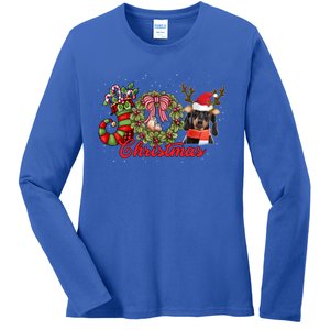 Dachshund Christmas Dog Doxie Puppy Pet Lover Xmas Pajama Gift Ladies Long Sleeve Shirt