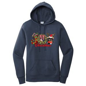 Dachshund Christmas Dog Doxie Puppy Pet Lover Xmas Pajama Gift Women's Pullover Hoodie