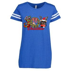 Dachshund Christmas Dog Doxie Puppy Pet Lover Xmas Pajama Gift Enza Ladies Jersey Football T-Shirt