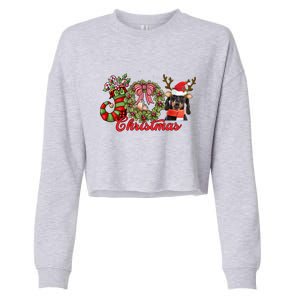 Dachshund Christmas Dog Doxie Puppy Pet Lover Xmas Pajama Gift Cropped Pullover Crew