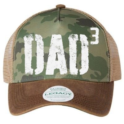 Dad Cubed Dad Of Three Fathers Day Legacy Tie Dye Trucker Hat