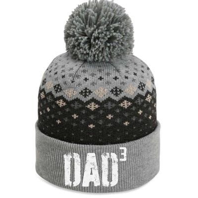 Dad Cubed Dad Of Three Fathers Day The Baniff Cuffed Pom Beanie