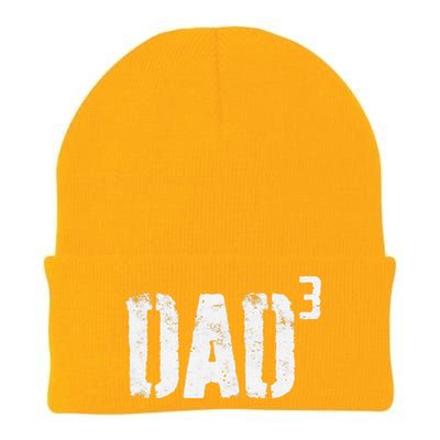 Dad Cubed Dad Of Three Fathers Day Knit Cap Winter Beanie