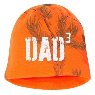 Dad Cubed Dad Of Three Fathers Day Kati - Camo Knit Beanie