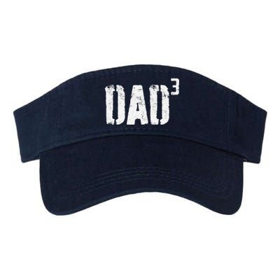 Dad Cubed Dad Of Three Fathers Day Valucap Bio-Washed Visor