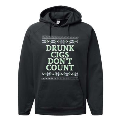 Drunk Cigs Don’T Count Tacky Performance Fleece Hoodie