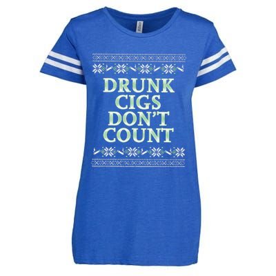 Drunk Cigs Don’T Count Tacky Enza Ladies Jersey Football T-Shirt